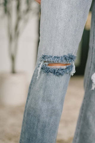 Elaine Mid Rise Boyfriend with Distress & Cuff, Ave Shops - A Blissfully Beautiful Boutique