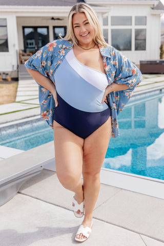 Dominica Color Block Asymmetrical Swimsuit, Ave Shops - A Blissfully Beautiful Boutique