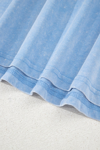 Beau Blue Mineral Wash Tank Mini Dress with Pockets