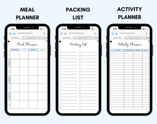 Digital Travel Phone Planner Blue, Jessica Autumn - A Blissfully Beautiful Boutique