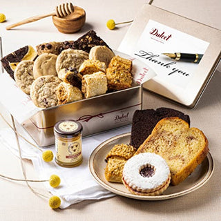 Deluxe Honey & Pastry Gift Tin, Dulcet Gift Baskets - A Blissfully Beautiful Boutique