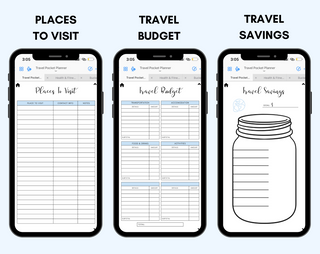 Digital Travel Phone Planner Blue, Jessica Autumn - A Blissfully Beautiful Boutique
