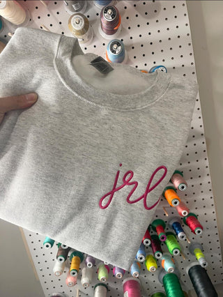 Monogram Embroidered Sweatshirt, Merch Girls - A Blissfully Beautiful Boutique