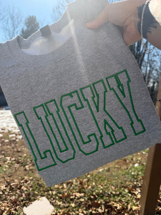 Lucky Embroidered Sweatshirt, Merch Girls - A Blissfully Beautiful Boutique