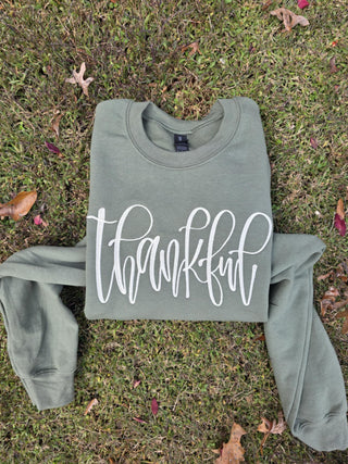Thankful Embroidered Sweatshirt, Merch Girls - A Blissfully Beautiful Boutique