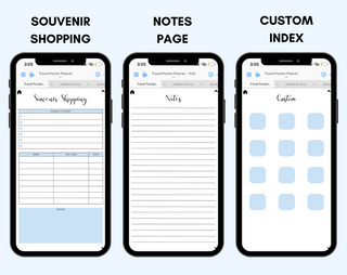 Digital Travel Phone Planner Blue, Jessica Autumn - A Blissfully Beautiful Boutique