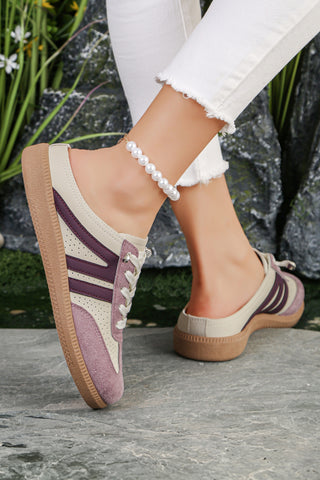Pink Eyelet PU Leather Patchwork Color Pop Sneakers, Dear-Lover Dropshipping - A Blissfully Beautiful Boutique