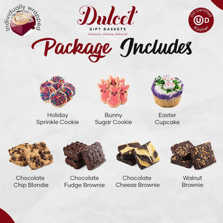 Classic Easter Cookie and Cupcake Gift, Dulcet Gift Baskets - A Blissfully Beautiful Boutique