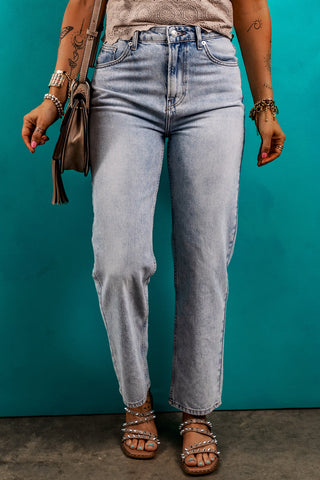 Beau Blue Acid Wash Straight Jeans