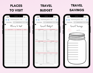 Digital Travel Phone Planner Pink