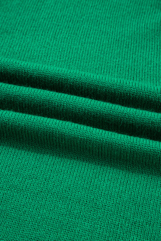 Bright Green Solid Color Knit Button Drop Shoulder Sweater Cardigan