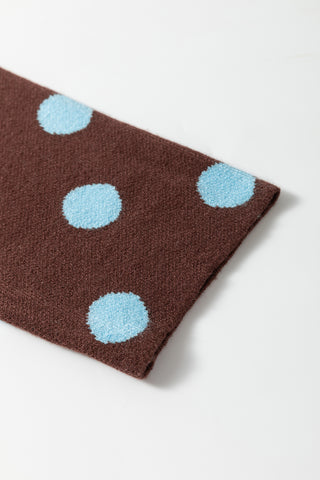 Brown Polka Dot Button Down Dropped Shoulder Shift Cardigan
