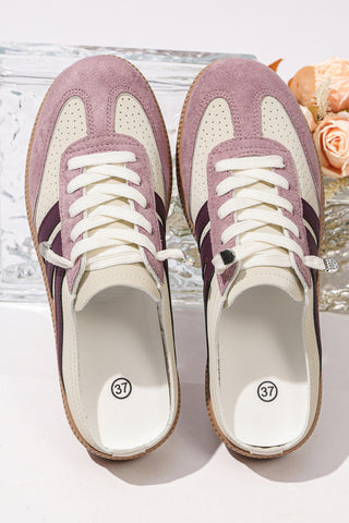 Pink Eyelet PU Leather Patchwork Color Pop Sneakers, Dear-Lover Dropshipping - A Blissfully Beautiful Boutique