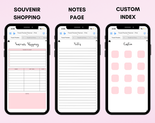 Digital Travel Phone Planner Pink