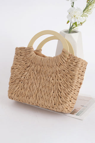 Camel Retro Straw Woven Handle Bag, Dear-Lover Dropshipping - A Blissfully Beautiful Boutique