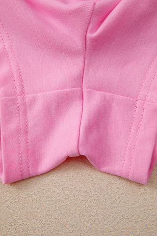 Bonbon Colorblock Edge Drop Shoulder T Shirt and Skort 2Pcs Set