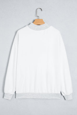 Light Grey High Neck GAMEDAY/ FOOTBALL Double Side Printed Reversible Sweatshirt