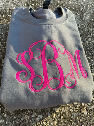 Monogram Embroidered Sweatshirt, Merch Girls - A Blissfully Beautiful Boutique