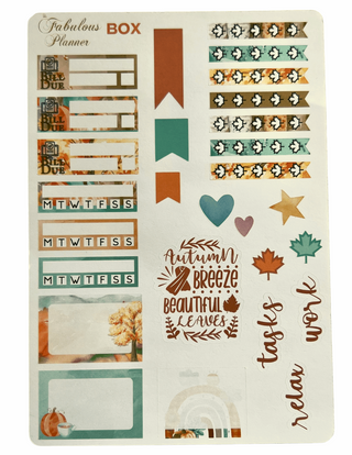 4 Sheets - A Rainbow of Autumn Colors Stickers Kit