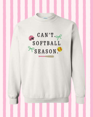 Can't Softball Season Embroidered Sweatshirt, Merch Girls - A Blissfully Beautiful Boutique
