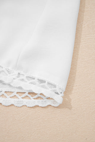 White Plus Size Frilled Elastic Waist Lace Trim Boho Ruffled Shorts, Dear-Lover Dropshipping - A Blissfully Beautiful Boutique