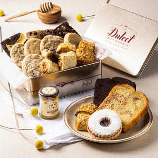 Deluxe Honey & Pastry Gift Tin, Dulcet Gift Baskets - A Blissfully Beautiful Boutique