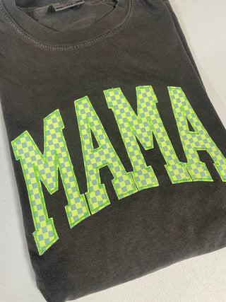 Custom Zig Zag Neon Checkered Ghost Embroidered Tee, Merch Girls - A Blissfully Beautiful Boutique