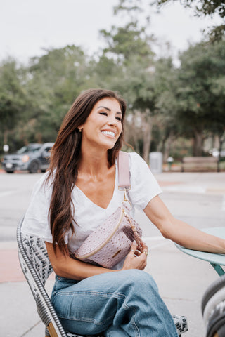 MJ Luxe Sidekick Bag Dune Dusty Blush, Makeup Junkie Bags - A Blissfully Beautiful Boutique