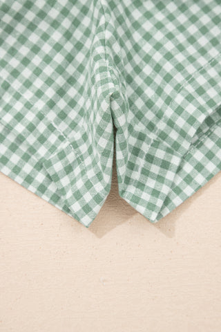 Green Contrast Trim Plaid Print Plus Size Shorts, Dear-Lover Dropshipping - A Blissfully Beautiful Boutique