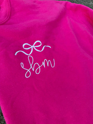 Valentine's Day Monogram Embroidered Sweatshirt, Merch Girls - A Blissfully Beautiful Boutique