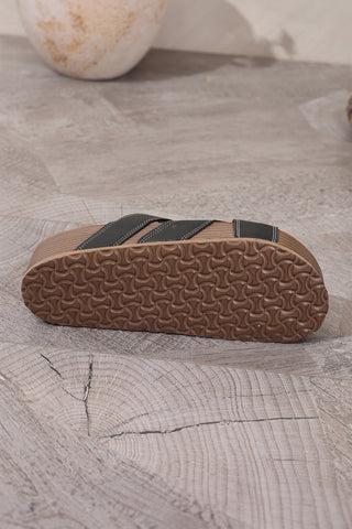 Color black Contrast Stitch Crossed Band Retro Platform Slippers, Dear-Lover Dropshipping - A Blissfully Beautiful Boutique