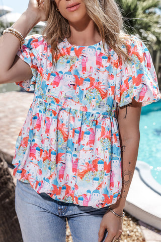 Sky Blue Parisian Avenue Babydoll Top, Dear-Lover Dropshipping - A Blissfully Beautiful Boutique