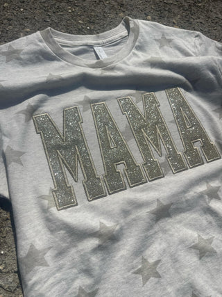 Star Custom Mama or Mascot Glitter Applique Embroidered Shirt, Merch Girls - A Blissfully Beautiful Boutique