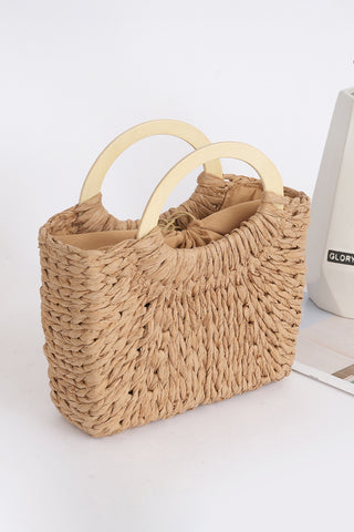 Camel Retro Straw Woven Handle Bag, Dear-Lover Dropshipping - A Blissfully Beautiful Boutique