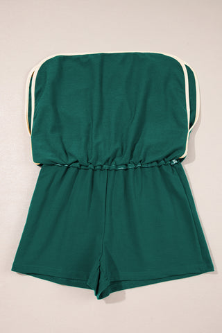 Evergreen Colorblock Edge Drop Shoulder T Shirt and Skort 2Pcs Set