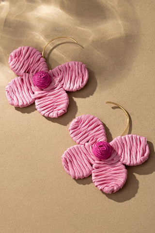 Raffia straw flower earrings, ShopCottonBelles - A Blissfully Beautiful Boutique