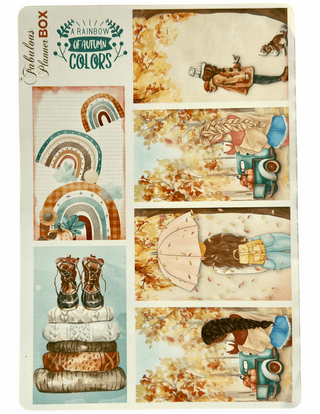4 Sheets - A Rainbow of Autumn Colors Stickers Kit