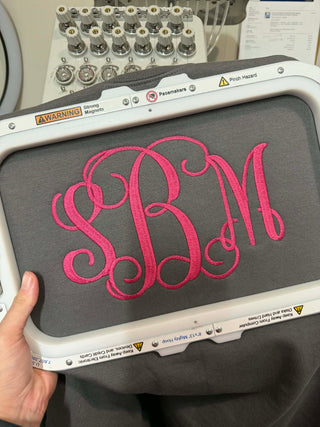 Monogram Embroidered Sweatshirt, Merch Girls - A Blissfully Beautiful Boutique