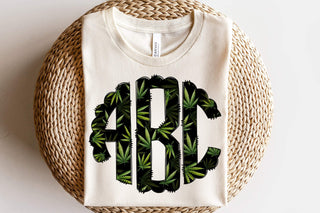 Marijuana Leaf Monogram Graphic Tee, Merch Girls - A Blissfully Beautiful Boutique
