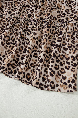 Brown Ruffled Straps Smocked Tiered Leopard Maxi Dress, Dear-Lover Dropshipping - A Blissfully Beautiful Boutique