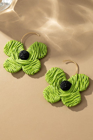 Raffia straw flower earrings, ShopCottonBelles - A Blissfully Beautiful Boutique