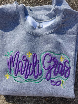 Mardi Gras 3D Puff Embroidered Shirt, Merch Girls - A Blissfully Beautiful Boutique