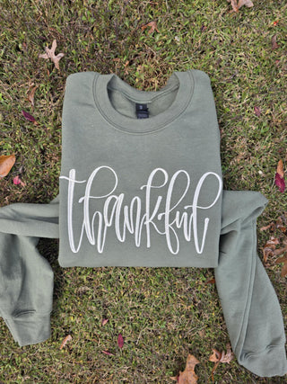 Thankful Embroidered Sweatshirt, Merch Girls - A Blissfully Beautiful Boutique