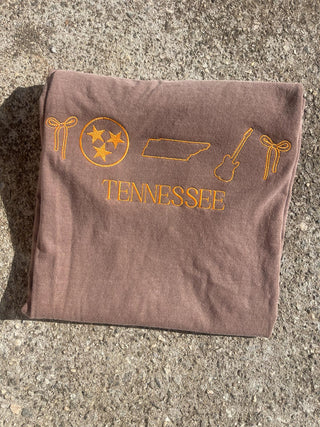Tennessee Embroidered Sweatshirt - QUICK SHIP, Merch Girls - A Blissfully Beautiful Boutique