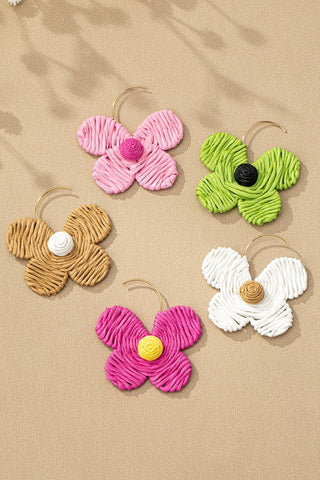 Raffia straw flower earrings, ShopCottonBelles - A Blissfully Beautiful Boutique
