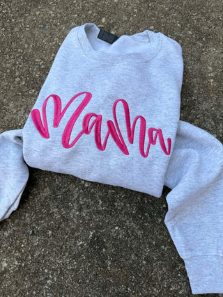 Mama Embroidered Sweatshirt, Merch Girls - A Blissfully Beautiful Boutique