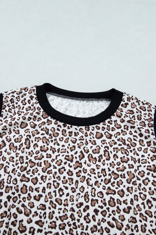 Khaki Contrast Trim Plus Size Leopard Vest, Dear-Lover Dropshipping - A Blissfully Beautiful Boutique