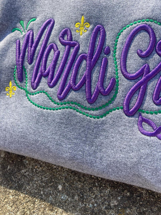 Mardi Gras 3D Puff Embroidered Shirt, Merch Girls - A Blissfully Beautiful Boutique