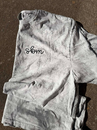 Monogram Embroidered Colorblast Short Sleeve Comfort Color Tee, Merch Girls - A Blissfully Beautiful Boutique