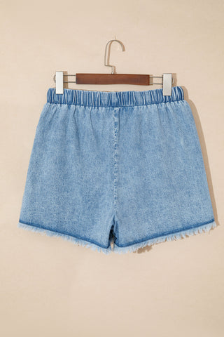 Myosotis Frayed Edge Casual Denim Shorts, Dear-Lover Dropshipping - A Blissfully Beautiful Boutique